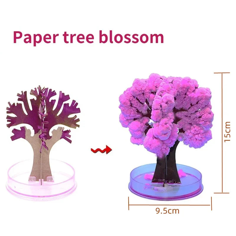 Magic Growing Christmas Tree Paper Crystal Trees Blossom Toys DIY Fun Xmas Gift for Adults Kids Home Festival Party Decor Props